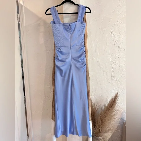 House of CB Natalya Sky Blue Satin Corset Midi Dress in Size XS NWT - Picture 9 of 17